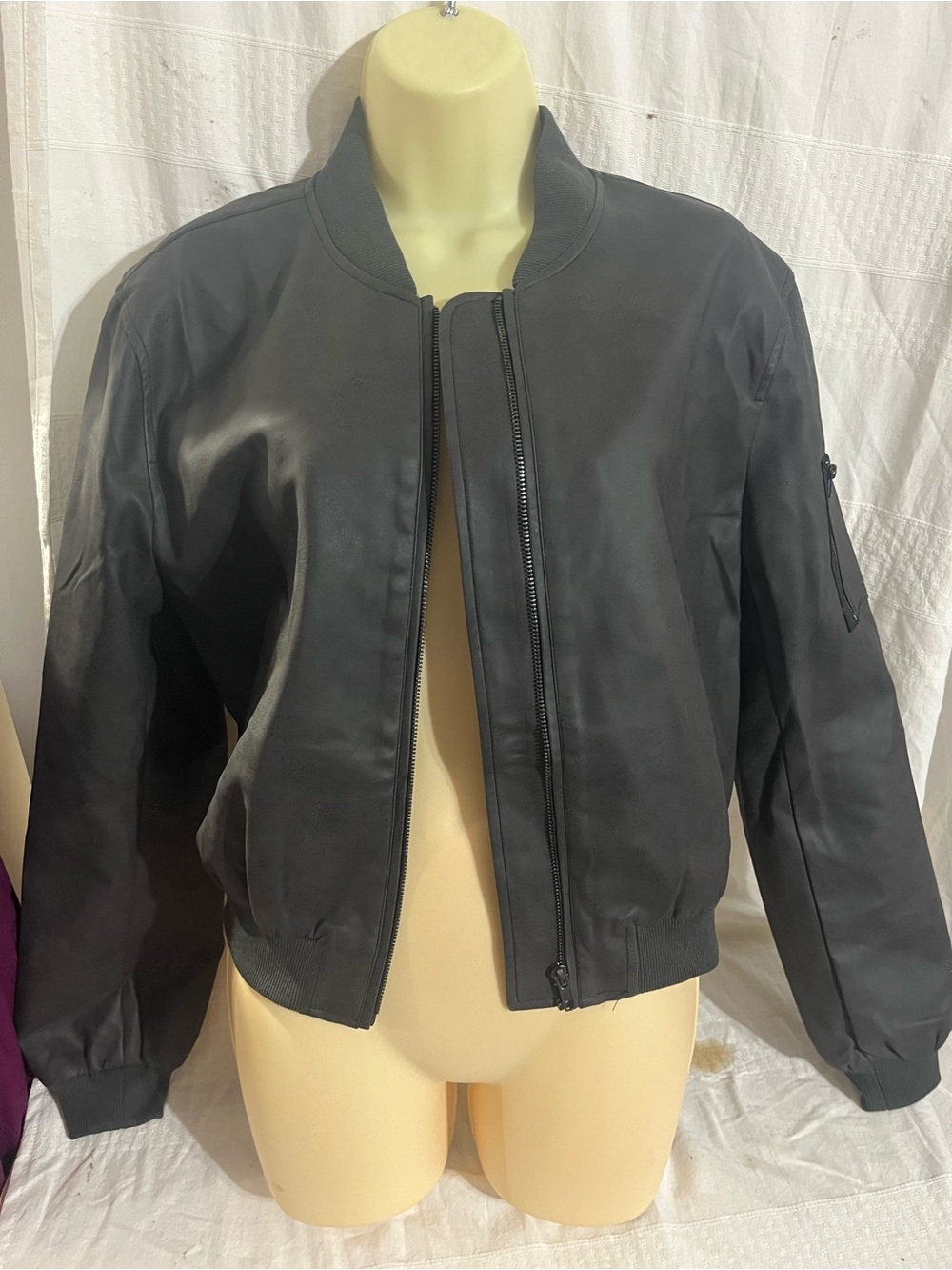 Promesa Black Bomber Jacket with Ribbed Trim